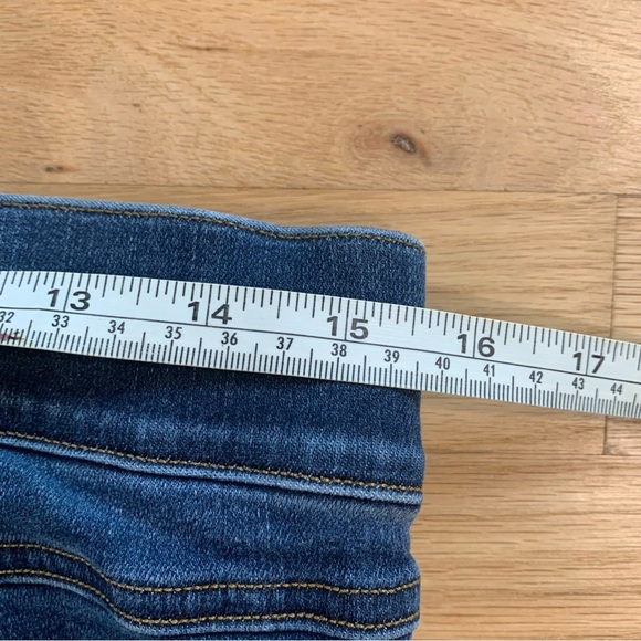 Women's Spanx Distressed Skinny Jeans Dark Wash Raw Hem Ankle Length Size XL - Picture 11 of 13